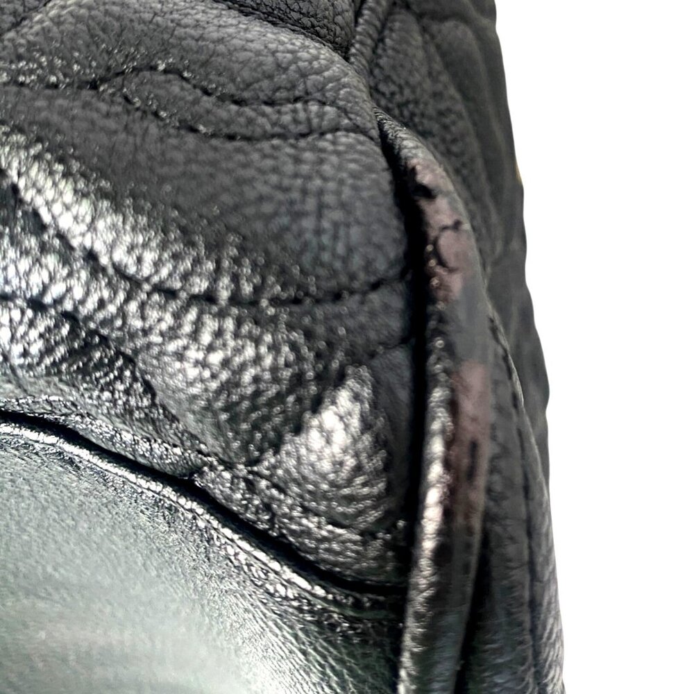 Betsey Johnson Quilted Black Lips Faux Leather Satchel Bag & Pom Poms Love Coll - Picture 12 of 14